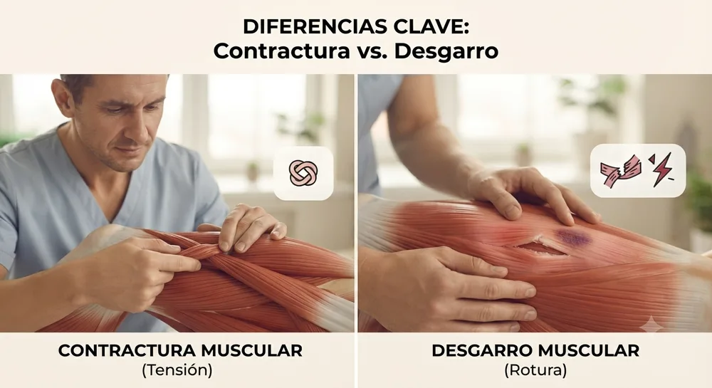 Diferencias entre contractura muscular y desgarro